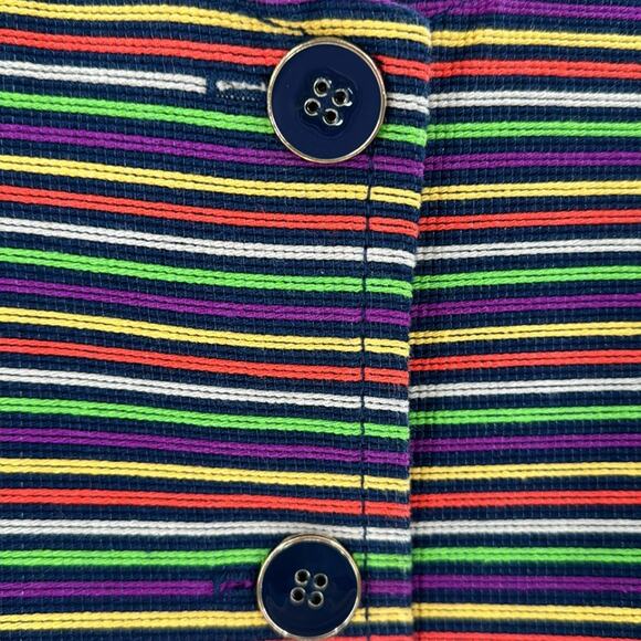 Talbots Cotton Blend Striped Blazer Multicolor Lined pop of color artsy 4P - Picture 4 of 10